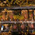 Aerial shots of the stages from the FL Open